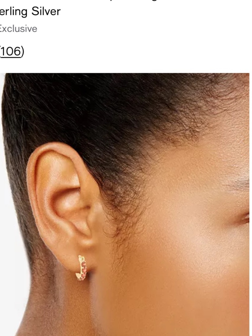 Extra Small Multi-Stone Hoop Earrings 18k Gold Over Sterling Silver - Gold Multi - Picture 4 of 6